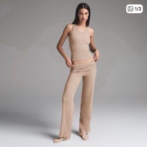 Skims Cotton Rib Foldovers in Latte sz Small